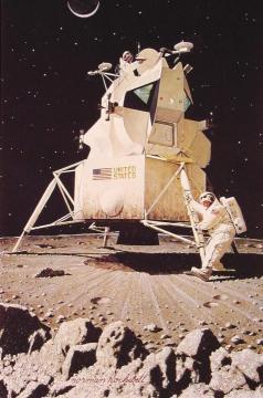 Man on the Moon Artwork by Norman Rockwell