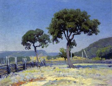 Live Oak Trees On Williams' Ranch, Bandera County Artwork by Julian Onderdonk