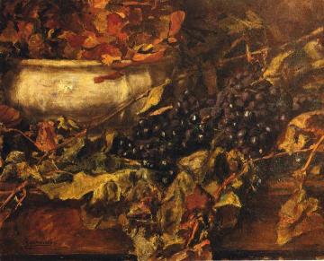 Still-life with Grapes Artwork by Luigi Comoli
