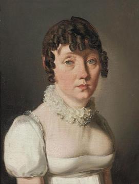 Portrait of a lady in a white dress with lace collar Artwork by Louis Leopold Boilly