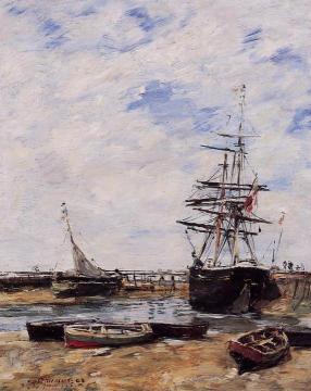 Trouville, Low Tide Artwork by Eugène-Louis Boudin
