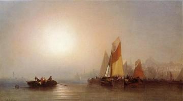 Harbor Scene Artwork by George Washington Nicholson