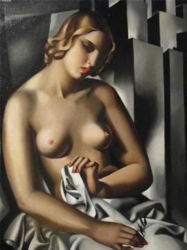 Nude with Buildings Artwork by Tamara De Lempicka