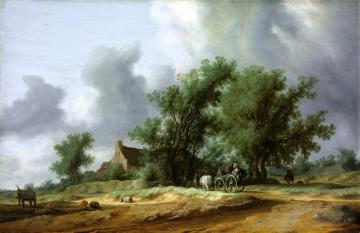 Road in the Dunes with a Passanger Coach Artwork by Salomon van Ruysdael