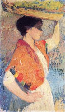 Woman with a Basket Artwork by Henri Martin