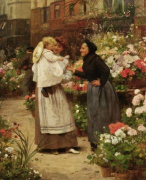 Flower Offering To A Child Artwork by Victor Gabriel Gilbert