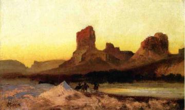 Indians at the Green river Artwork by Thomas Moran