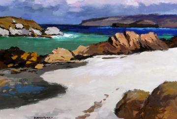Staffa From Iona Artwork by Donald McIntyre