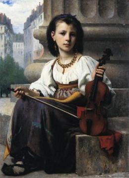 The Young Musician Artwork by Francois Alfred Delobbe