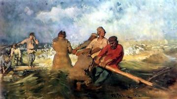 Storm on the Volga. Artwork by Ilya Yefimovich Repin