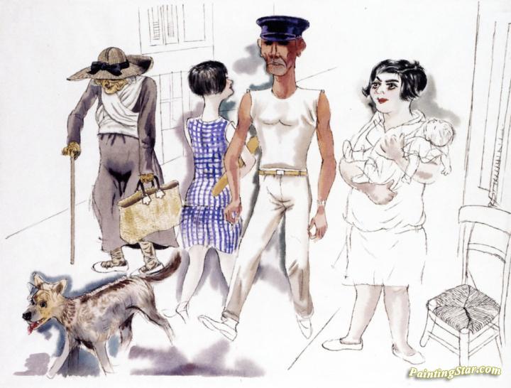 In the South of France, Cassis sur Mer Artwork by George Grosz