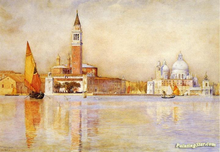 San Giorgio Maggiore and Santa Maria della Salute from the Giardino Pubblico Artwork by Henry Roderick Newman