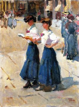 Midinettes On The Place Vendome, Paris Artwork by Isaac Israels