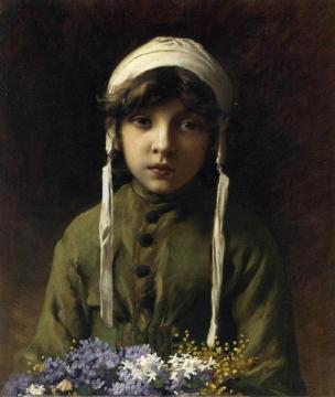 The Little Flower Girl Artwork by Charles Sprague Pearce