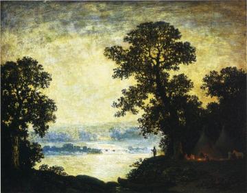 Moonlight, Indian Encampment Artwork by Ralph Albert Blakelock