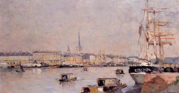 The Port of Rouen with Cathedral Artwork by Albert Lebourg