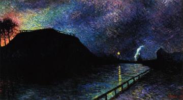 Moonlight on Charleroi Canal Artwork by Maximilien Luce
