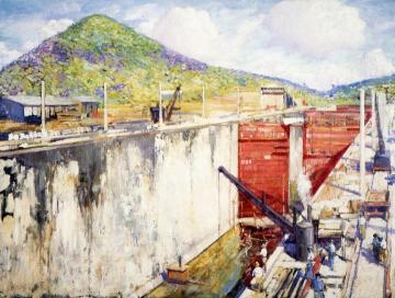 Pedro Miguel Locks, Panama Artwork by Alson Skinner Clark