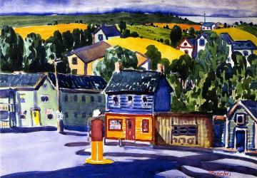 Gas Station Artwork by George Benjamin Luks