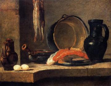 Still Life with Herrings Artwork by Jean-Baptiste-Simeon Chardin