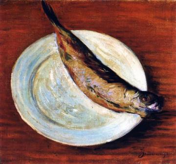 Dish with Fish Artwork by Federico Zandomeneghi