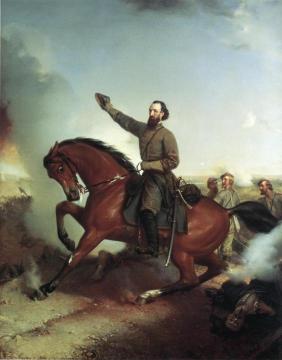 Stonewall Jackson At The Battle Of Wiinchester, Virginia Artwork by Louis-Mathieu-didier Guillaume