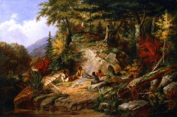 Chippewas On Lake Superior Artwork by Cornelius Krieghoff