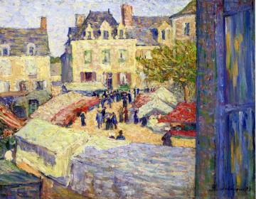Market Place Artwork by Henri Lebasque