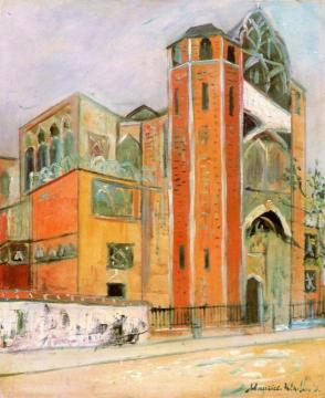 Eglise Saint-Jean-de-Montmartre, Rue des Abbesses Artwork by Maurice Utrillo