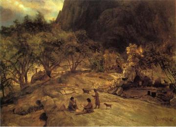 Mariposa Indian Encampment, Yosemite Valley, California Artwork by Albert Bierstadt