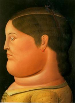 Girl in Profile Artwork by Fernando Botero