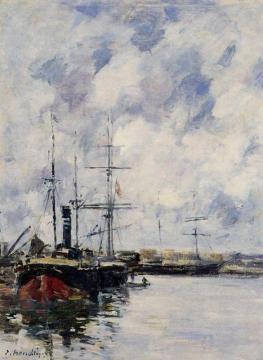A Corner of the Deauville Basin Artwork by Eugène-Louis Boudin