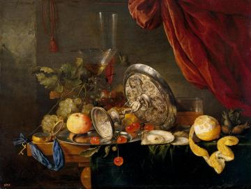 Still Life On A Table Artwork by Jan Davidsz De Heem