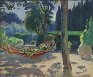 Young woman on a hammock Artwork by Henri Lebasque