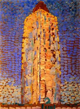 Lighthouse at Westkapelle Artwork by Piet Mondrian