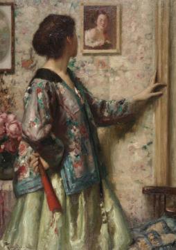 Jeune Fille Regardant un Tableau de Fragonard Artwork by Fernand Toussaint