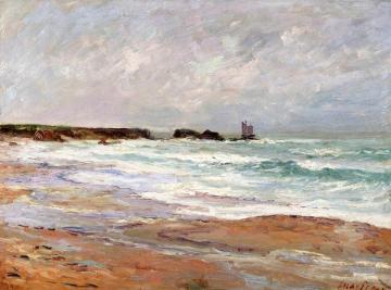 The Beach at La Govelle at Batz-Sur-Mer Artwork by Maxime Maufra