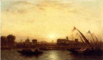 Sunset, Seville Artwork by Samuel Colman Jr.