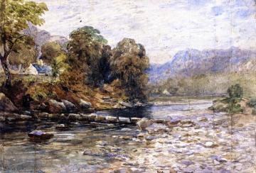 Stepping Stones, Bettws-y-Coed Artwork by David Cox
