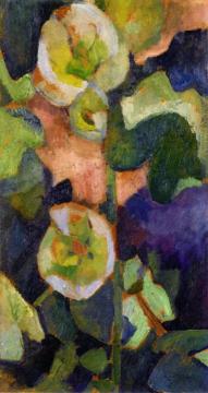 White Hollyhock Artwork by Robert Delaunay