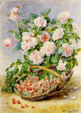 Roses and Rasberries Artwork by Madeleine Jeanne Lemaire