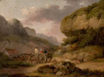 Landscape with Horses, Cart and Figures Artwork by George Morland