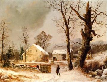 Winter Scene in New England Artwork by George Henry Durrie