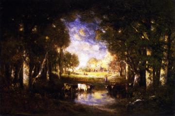 Pastoral Scene at Fontainebleau Artwork by Gilbert Munger