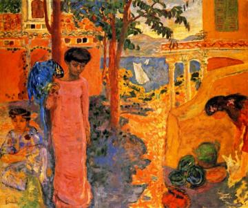 Woman With Parrot Artwork by Pierre Bonnard