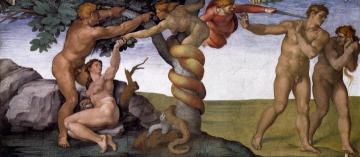 The Fall And Expulsion From Garden Of Eden Artwork by Michelangelo Buonarroti