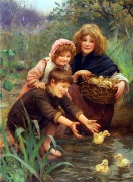 Learning to Swim Artwork by Arthur John Elsley