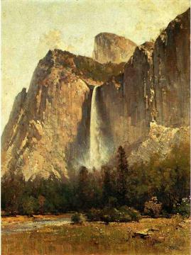 Bridal Veil Falls - Yosemite Valley Artwork by Thomas Hill