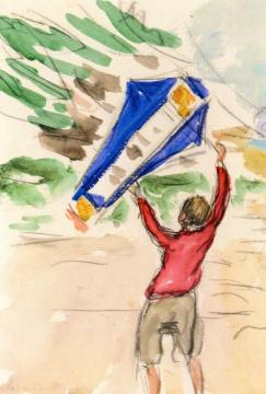 Kite Flying Artwork by Henri Lebasque