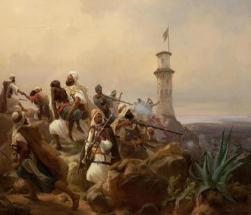 Defending a Hill Fortification, Morocco Artwork by Niels Simonsen